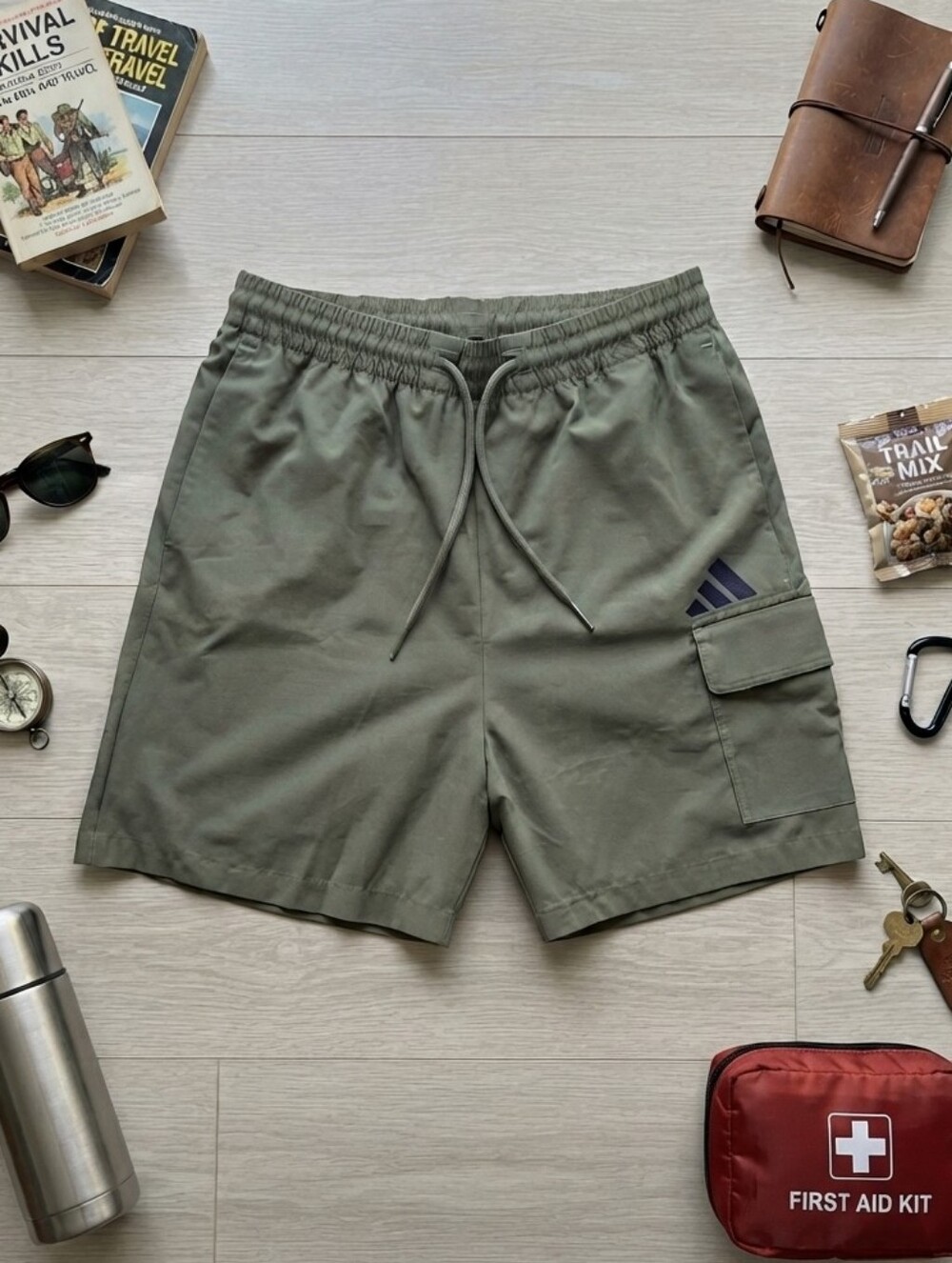 Adidas Cargo Shorts Mens Small Chelsea Olive Green Black 5in Multi Sport JD1827